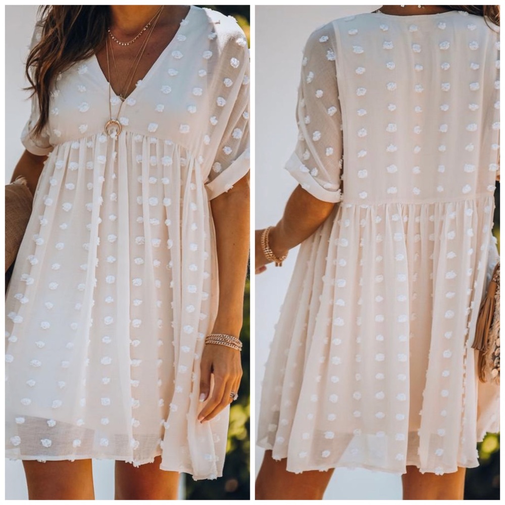 Fever Pitch Pom Pom Tunic Babydoll Dress